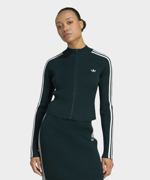 ADIDAS ADIDAS 3-Stripe Slim Knit Track Top - Green