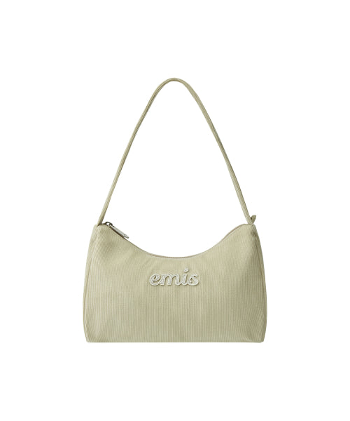 EMIS EMIS Corduroy Applique Hobo Bag - Beige