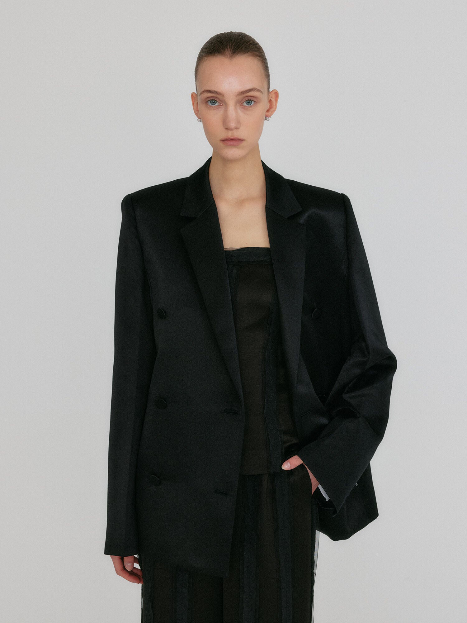 EENK ZEL Double-Breasted Blazer - Black