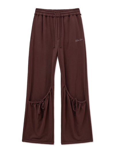 MATIN KIM Drawstring Point Sweatpants in Burgundy