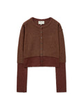 MATIN KIM MATIN KIM Layered Texture Knit Cardigan