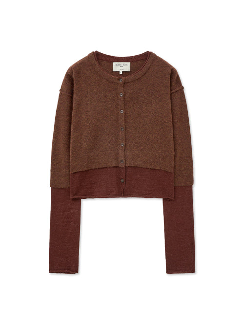 MATIN KIM MATIN KIM Layered Texture Knit Cardigan