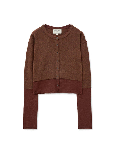 MATIN KIM Layered Texture Knit Cardigan