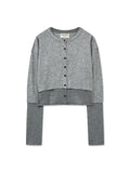 MATIN KIM MATIN KIM Layered Texture Knit Cardigan