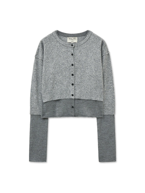 MATIN KIM MATIN KIM Layered Texture Knit Cardigan