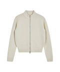 EMIS (W) HEART LOGO ZIP CARDIGAN-IVORY