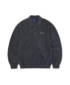 THISISNEVERTHAT THISISNEVERTHAT SCT-Logo Shaggy Knit Polo Charcoal
