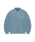 THISISNEVERTHAT THISISNEVERTHAT SCT-Logo Shaggy Knit Polo Light Blue