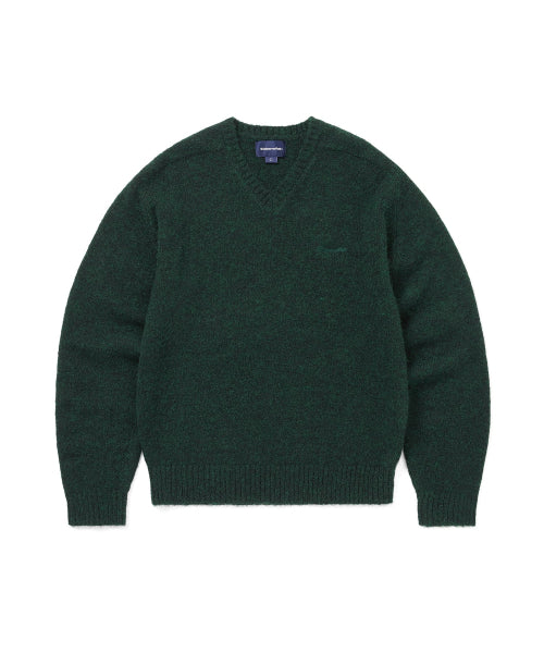 THISISNEVERTHAT THISISNEVERTHAT Brushed V Neck Knit Sweater Green