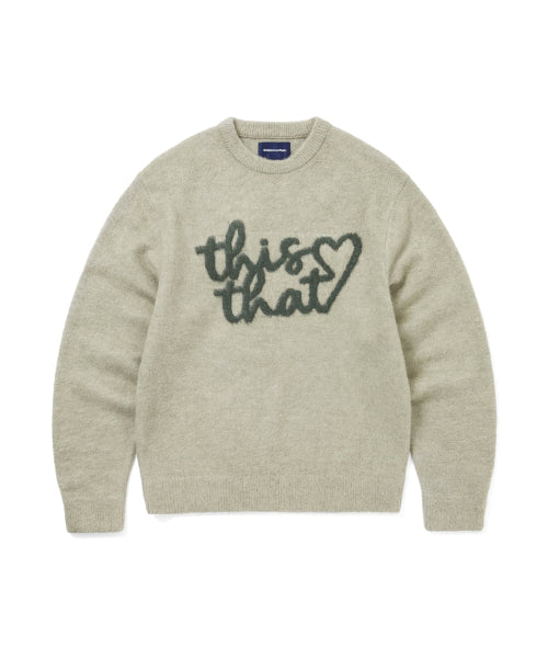 THISISNEVERTHAT THISISNEVERTHAT Heart Logo Knit Sweater Sand