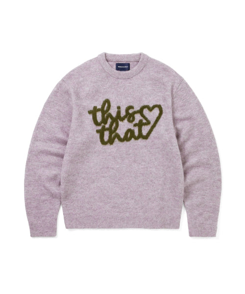 THISISNEVERTHAT THISISNEVERTHAT Heart Logo Knit Sweater Lavender