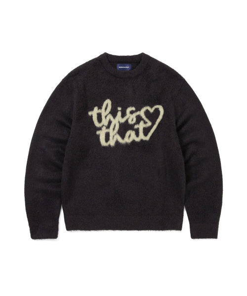 THISISNEVERTHAT THISISNEVERTHAT Heart Logo Knit Sweater Dark Navy