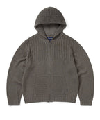 THISISNEVERTHAT THISISNEVERTHAT Crochet Knit Zip Up Hoodie Grey