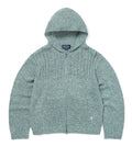 THISISNEVERTHAT THISISNEVERTHAT Crochet Knit Zip Up Hoodie Light Blue