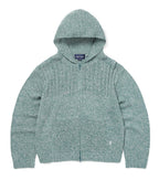 THISISNEVERTHAT THISISNEVERTHAT Crochet Knit Zip Up Hoodie Light Blue