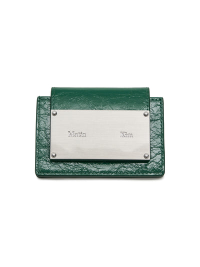 MATIN KIM GLAZED ACCORDION WALLET Green