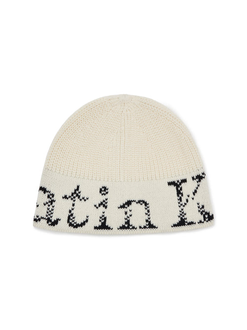 MATIN KIM MATIN KIM CRACKED LOGO BUCKET BEANIE