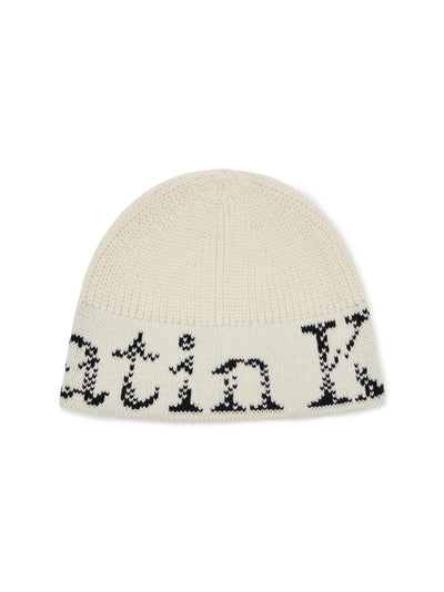 MATIN KIM CRACKED LOGO BUCKET BEANIE