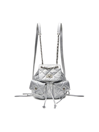 MATIN KIM Double Pocket Quilting Mini Backpack