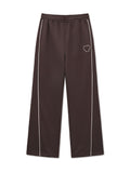 MATIN KIM MATIN KIM Heart Logo Track Pants in Brown