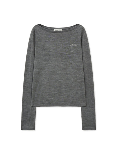 MATIN KIM Essential Boat Neck Knit Top