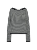 MATIN KIM MATIN KIM Essential Boat Neck Knit Top