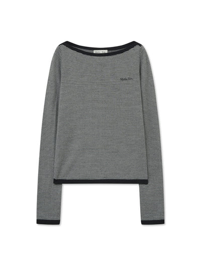 MATIN KIM Essential Boat Neck Knit Top