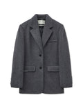 MATIN KIM MATIN KIM Hairy Overfit Stitch Single Jacket in Grey