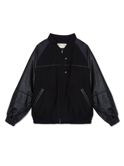 MATIN KIM Faux Leather Jumper for Women in Black