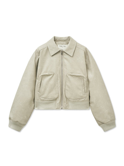 MATIN KIM Faux Leather Out Pocket Jumper