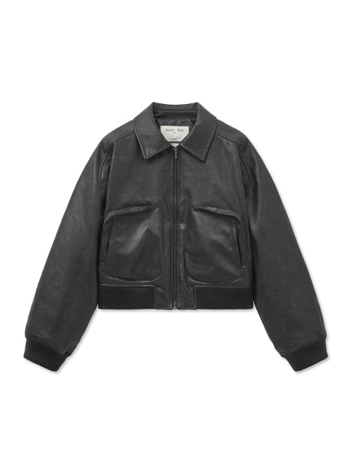 MATIN KIM MATIN KIM Faux Leather Out Pocket Jumper
