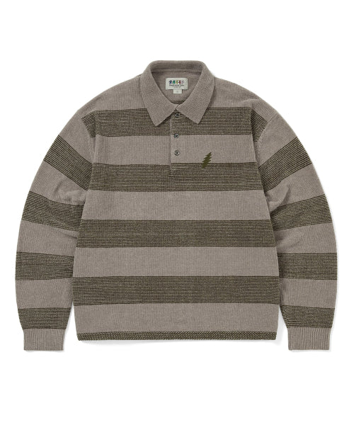 THISISNEVERTHAT THISISNEVERTHAT GD Lightning Velvet Knit Polo Khaki