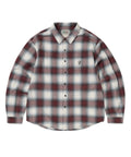 THISISNEVERTHAT THISISNEVERTHAT GD Lightning Bear Plaid Shirt Burgundy