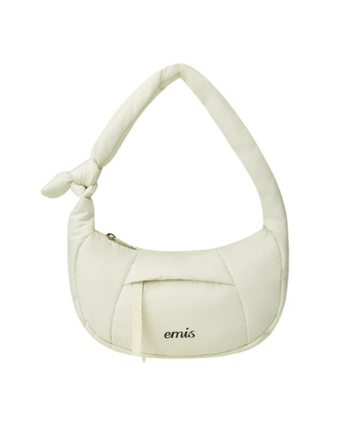 PADDED ZIP POCKET HOBO BAG-IVORY