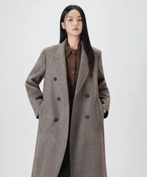 MIXXO MIXXO Wool Blend Double Long Coat - C
