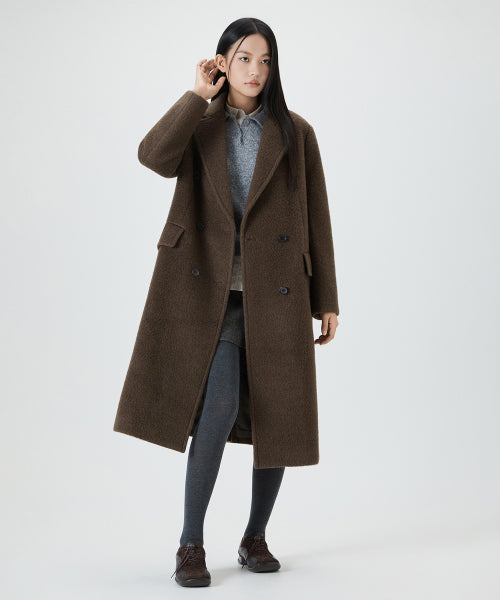 MIXXO MIXXO Wool Blend Hairy Long Coat (C)