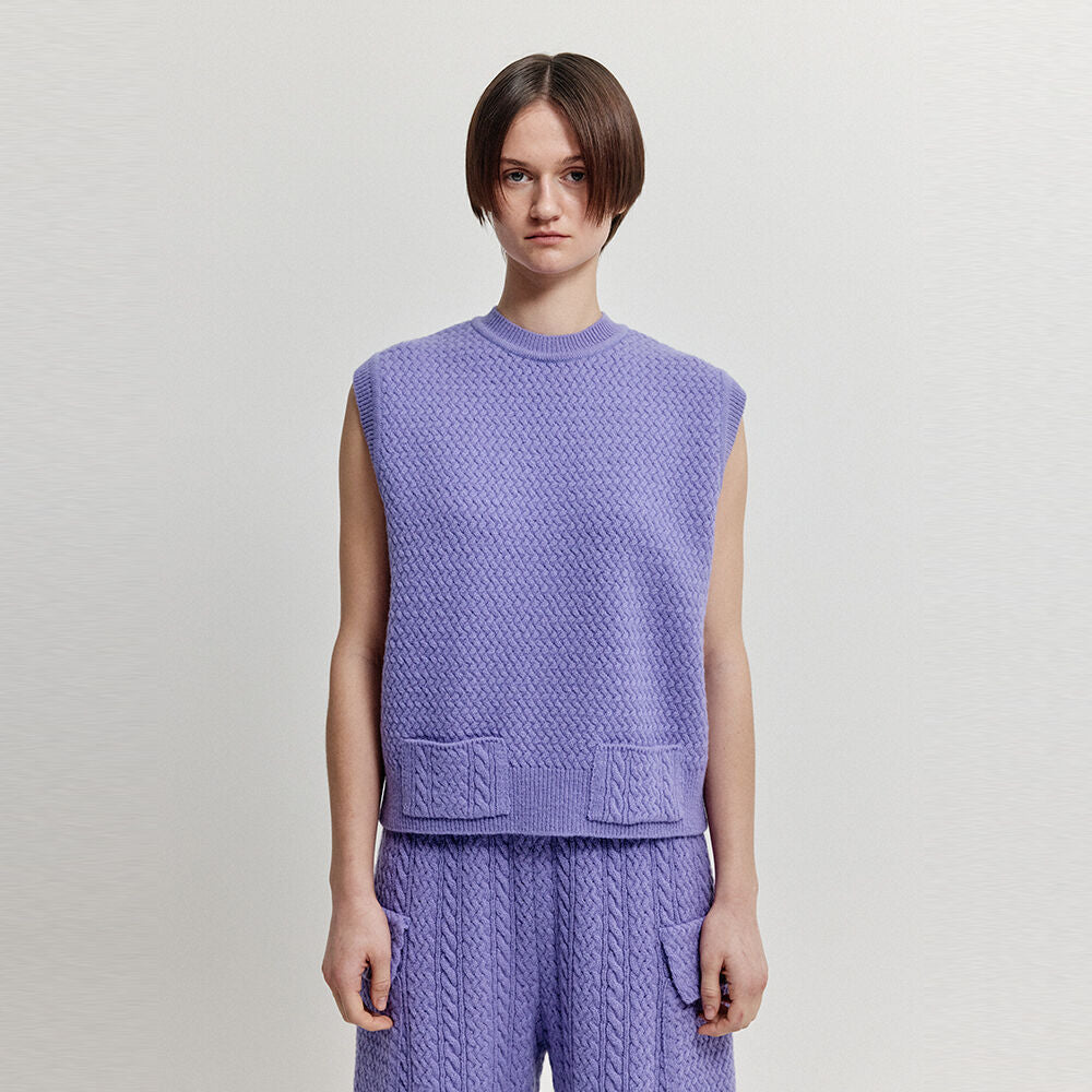 EENK EENK XET One-Pocket Knit Vest - Purple