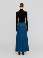 EENK ZOAN Straight Denim Skirt - Blue
