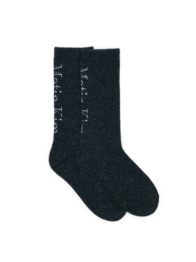 MATIN KIM LOGO JACQUARD WOOL CREW SOCKS