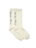 MATIN KIM MATIN KIM Logo Jacquard Wool Crew Socks in Ivory