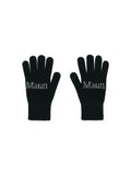 MATIN KIM MATIN KIM Split Logo Knit Gloves in Black