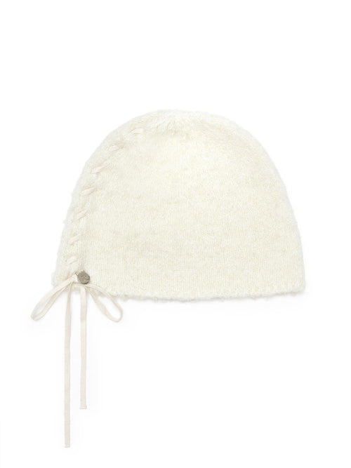 MATIN KIM MATIN KIM RIBBON TIE KNIT BEANIE