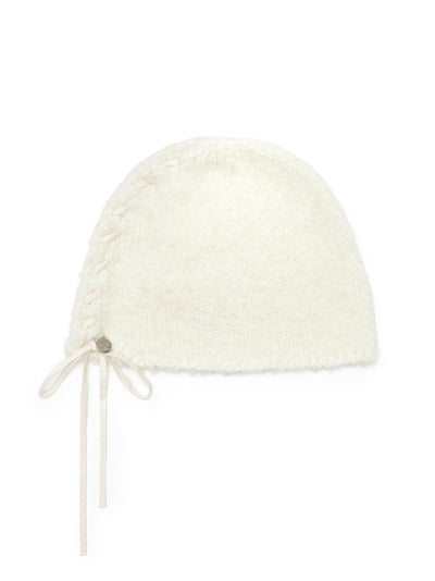 MATIN KIM RIBBON TIE KNIT BEANIE