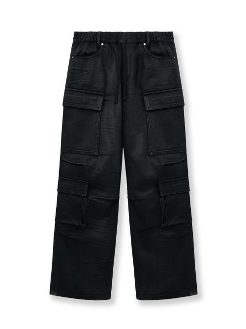 MATIN KIM MATIN KIM Coating Cargo Denim Pants Black