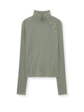 MATIN KIM MATIN KIM T-Shirt Button Slit Half Neck Top