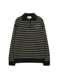 MATIN KIM MATIN KIM T-Shirt Heart Logo Collar Striped Pullover