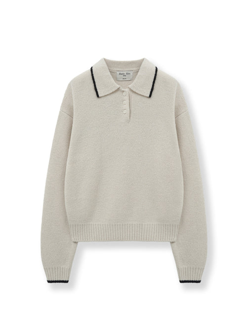 MATIN KIM MATIN KIM Knitwear Back Logo Collar Top
