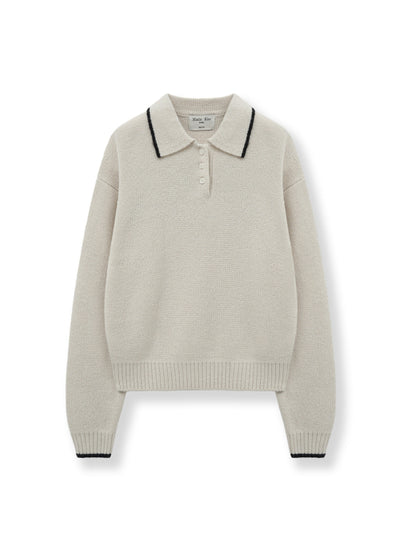 MATIN KIM Knitwear Back Logo Collar Top