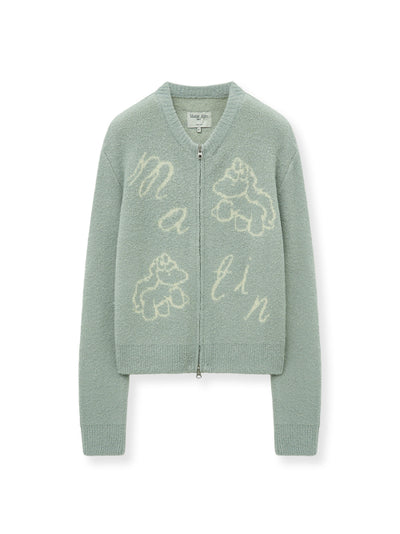 MATIN KIM PONI CONI KNIT ZIP UP Outerwear