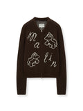 MATIN KIM MATIN KIM PONI CONI KNIT ZIP UP in Brown